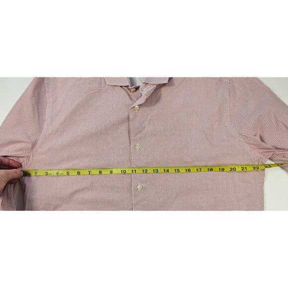 Express red dash fitted L 16 - 16.5 long sleeve dress shirt button up EUC large - Picture 6 of 7